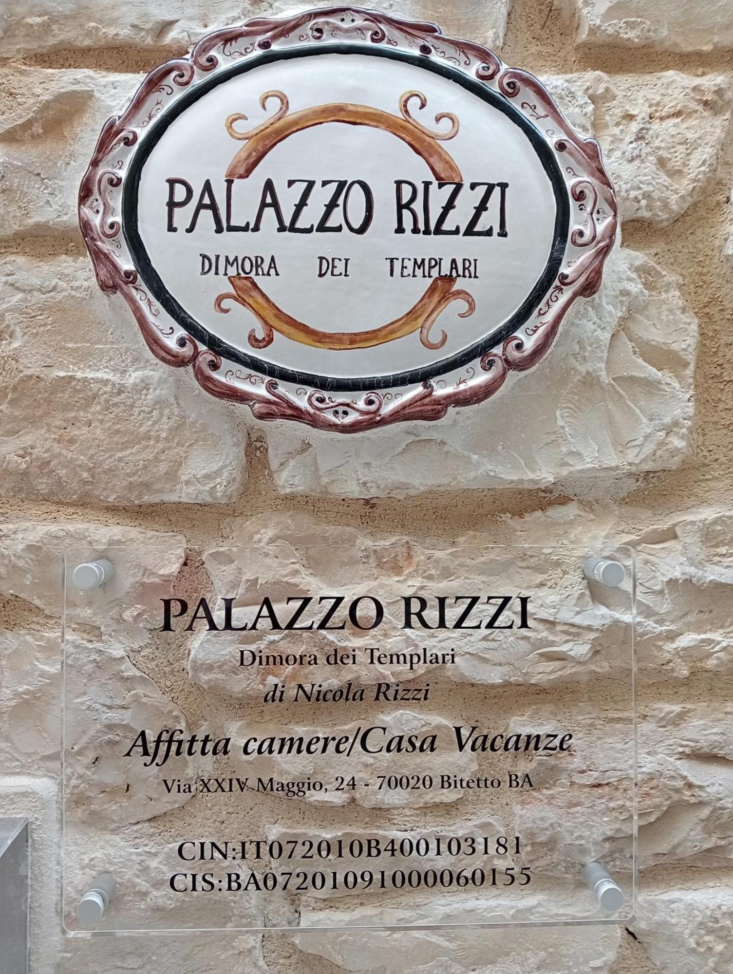 מלון Bitetto Palazzo Rizzi Dimora Dei Templari מראה חיצוני תמונה